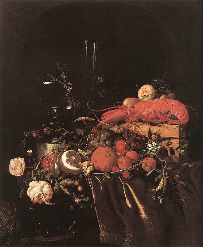 HEEM, Jan Davidsz. de Still-Life with Fruit, Flowers, Glasses and Lobster sf Germany oil painting art